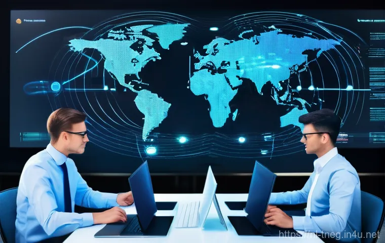 무역협상가가 활용할 수 있는 최신 기술 트렌드 - **Prompt 2: AI-Assisted Smart Contracts and Blockchain**
    "A modern, tech-savvy negotiator, weari...